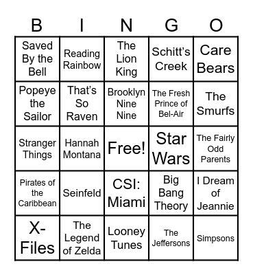 📺Theme Songs📺 Bingo Card