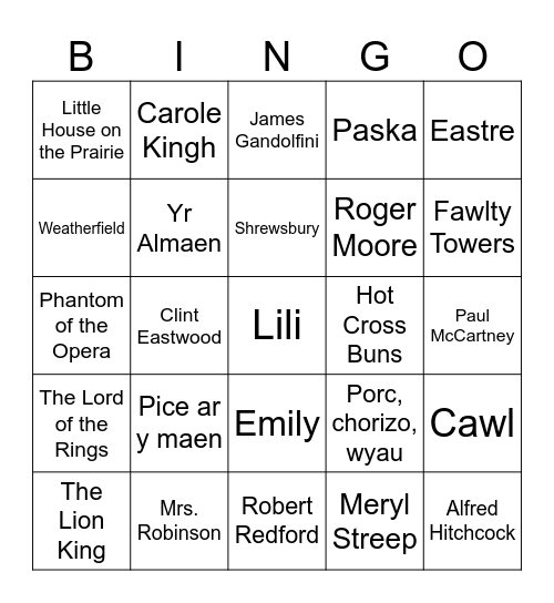 Ebrill 11 2025 Bingo Card