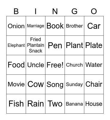 YG x Senior Citizens Bingo Card