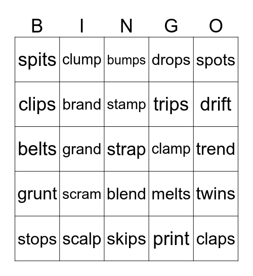 Unit 10 Bingo Card