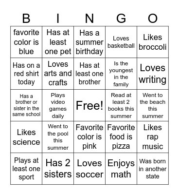 Who Are My Pyramid Sisters Bingo Card