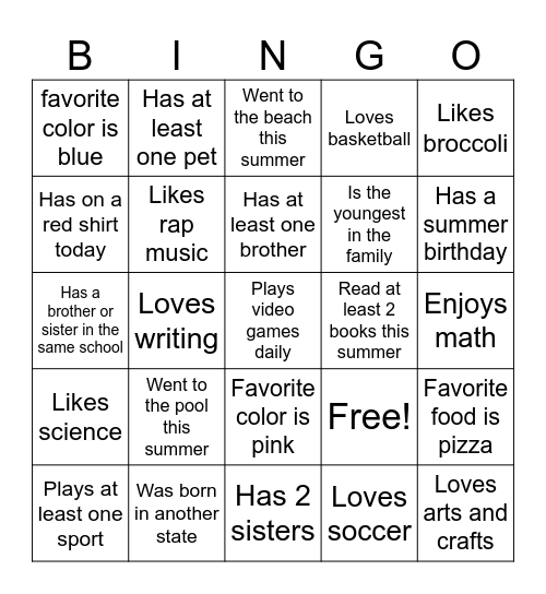 Who Are My Pyramid Sisters Bingo Card