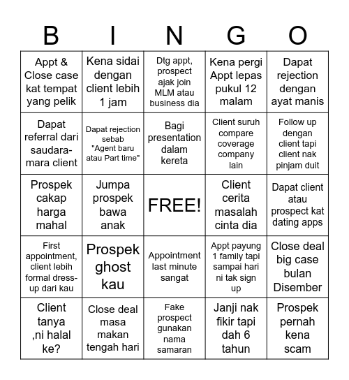 AGENT BINGO! Bingo Card