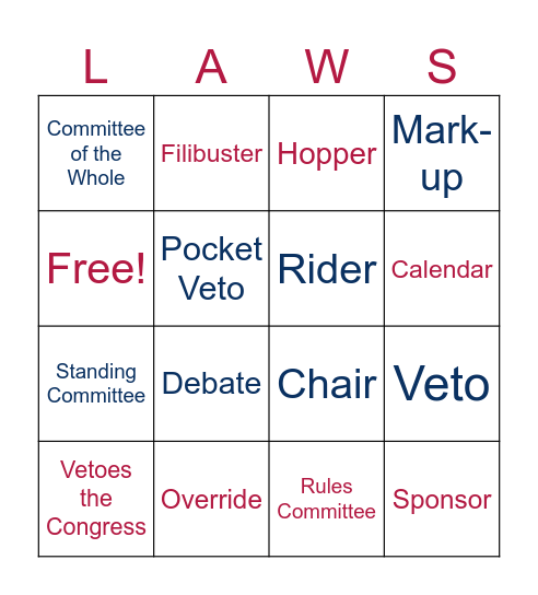 Government Bingo Card