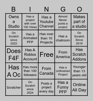 Scratch Bingo! Bingo Card