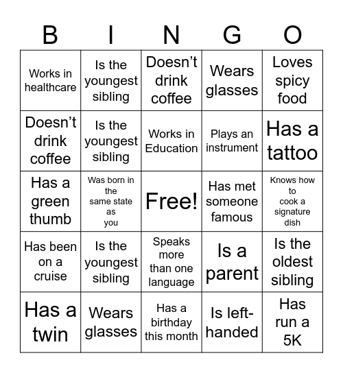 Who Are My Pyramid Sisters Bingo Card