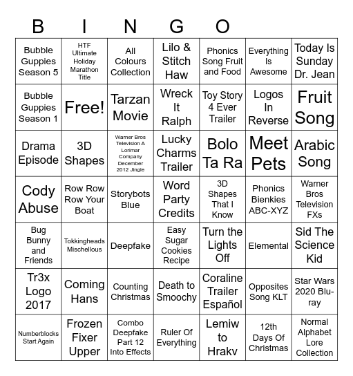 2008-2025 Bingo Card
