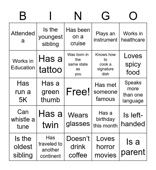 Who Are My Pyramid Sisters Bingo Card