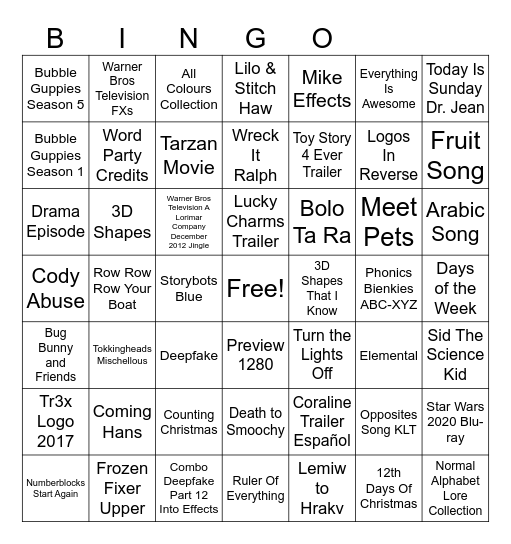 2008-2025 Bingo Card
