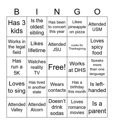 Who Are My Pyramid Sisters Bingo Card