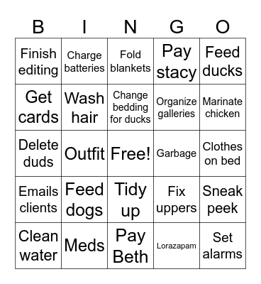 Fri Bingo Card