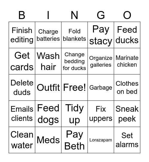 Fri Bingo Card