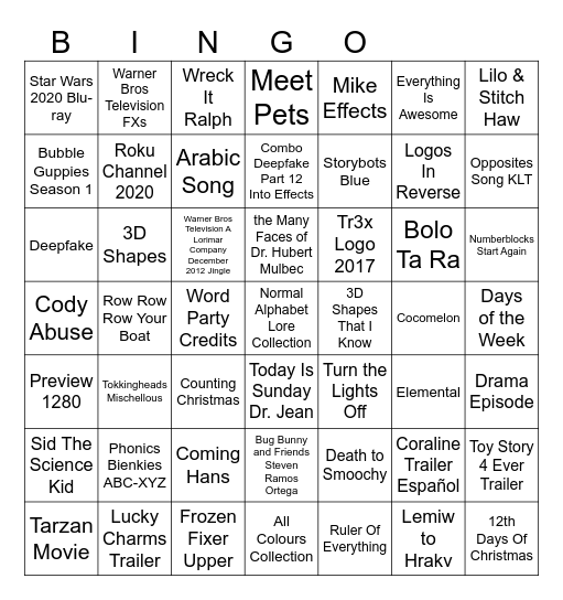 Lemiw 49 Holiday Bingo Card