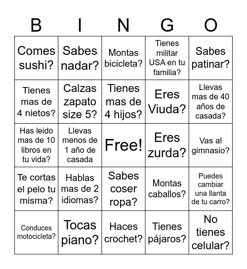 BINGO!! Bingo Card