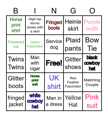 Keeneland Spring 2025 Bingo Card