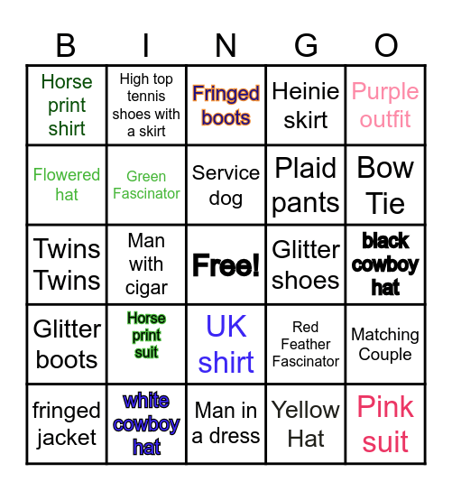 Keeneland Spring 2025 Bingo Card