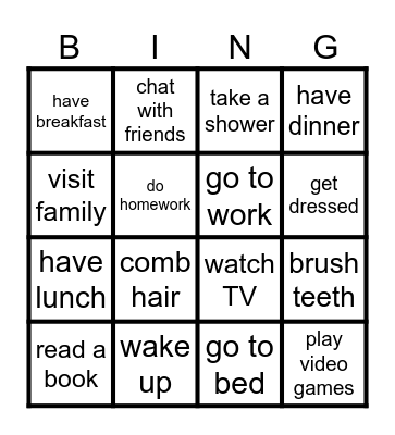 DAILY ROUTINE Bingo Card
