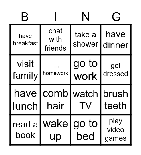 DAILY ROUTINE Bingo Card