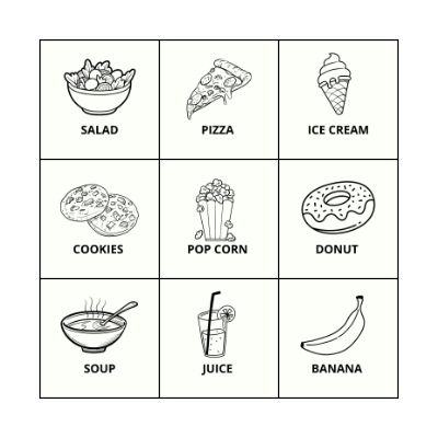 FOOD Bingo Card