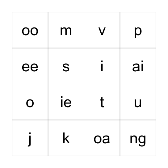 Find the sounds! Bingo Card