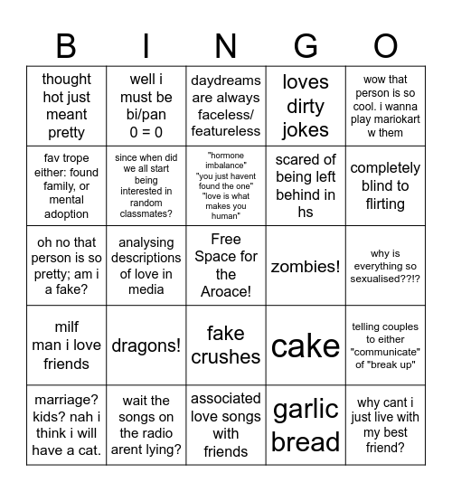 aroace bingo Card