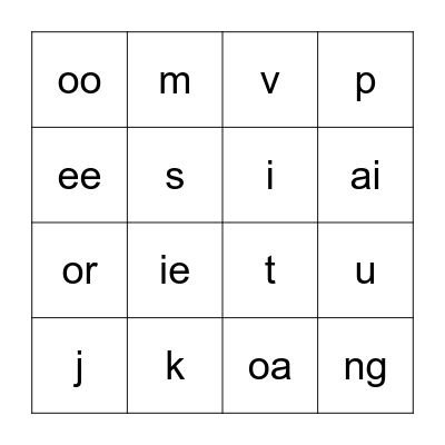 Find the sounds! Bingo Card