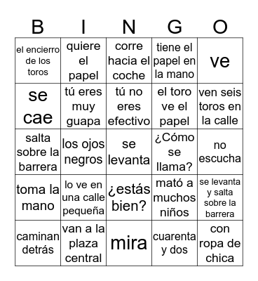 Agentes Secretos 8-11 Bingo Card