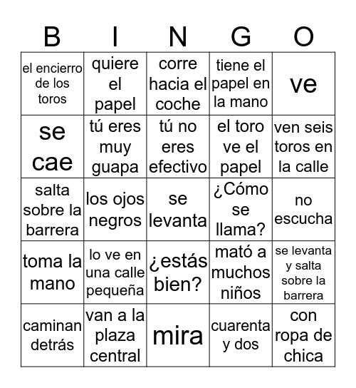 Agentes Secretos 8-11 Bingo Card