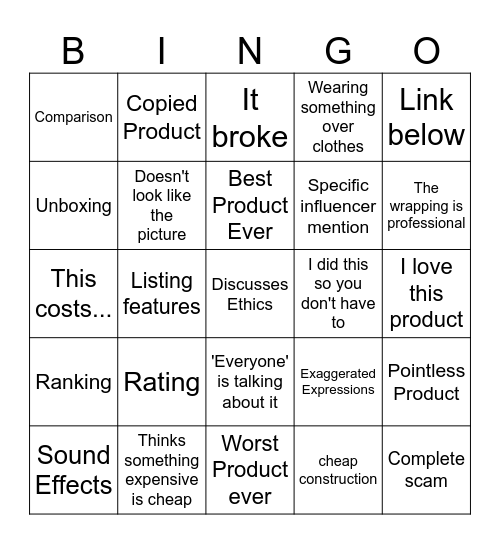 Review Bingo Card