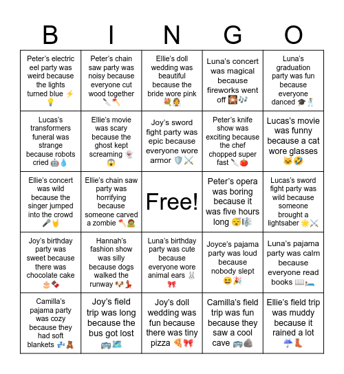 B15 U16 17 Review Bingo Card