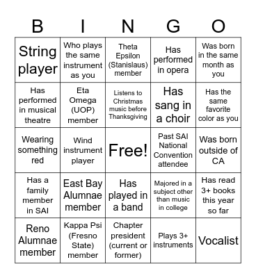 Province Day "Find Someone Who" Bingo Card