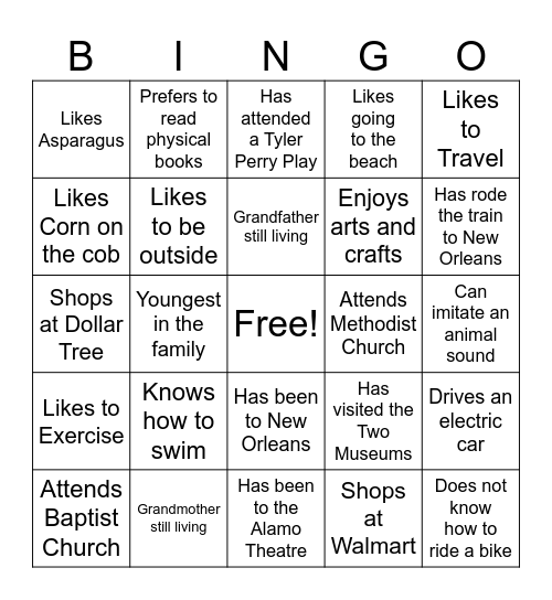 Who Are My Pyramid Sisters Bingo Card