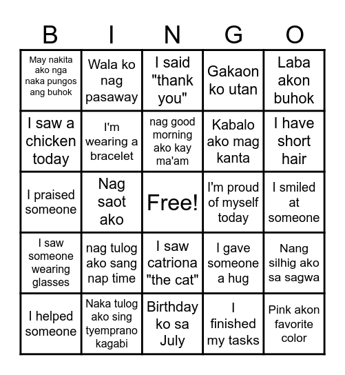 LAKAT TA BINGO TA! Bingo Card