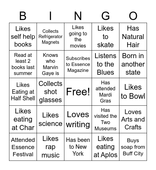 Who Are My Pyramid Sisters Bingo Card