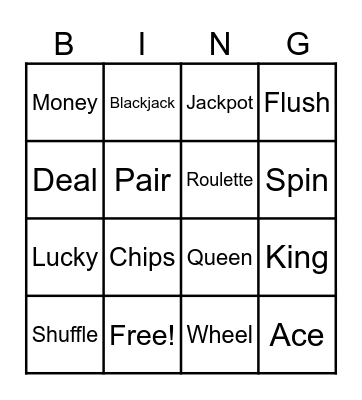 Casino Bingo Card
