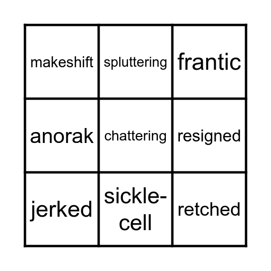 A Dangerous Game Bingo Card