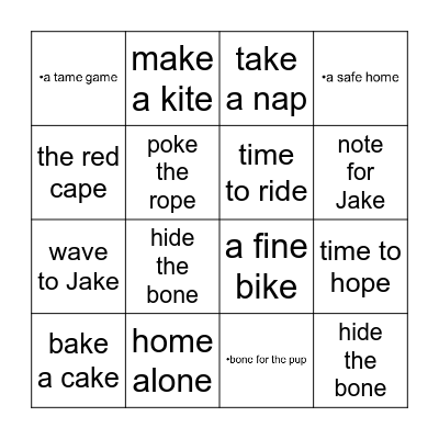Magie-E makes the Vowel says its Name! Bingo Card