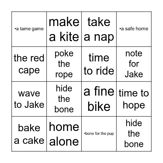 Magie-E makes the Vowel says its Name! Bingo Card