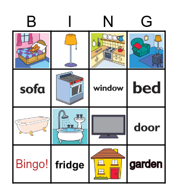 Poptropica My house Bingo Card
