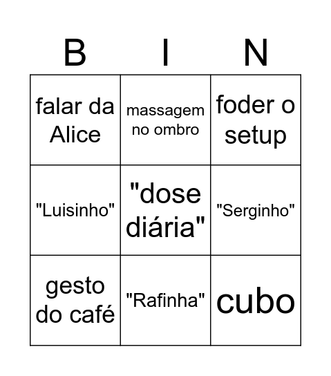 Bingo Bruno Bingo Card