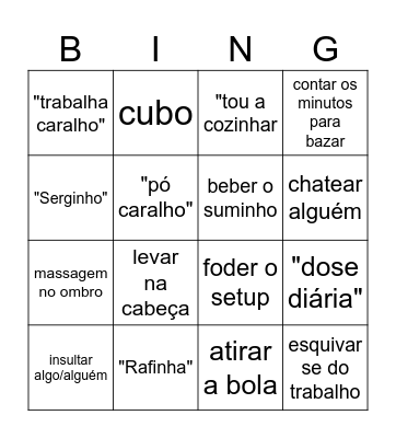 Bingo Bruno Bingo Card