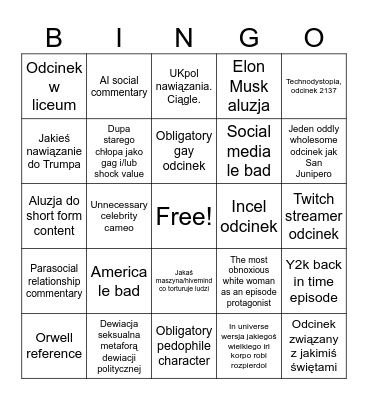 Black Mirror Bingo Card