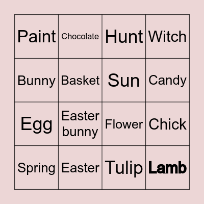 Easter Bingo Card