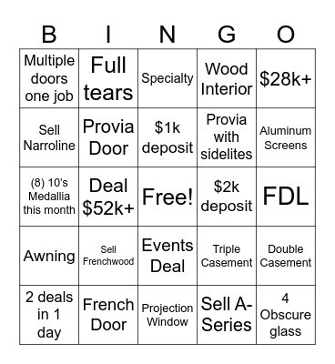 RBA Bingo Card