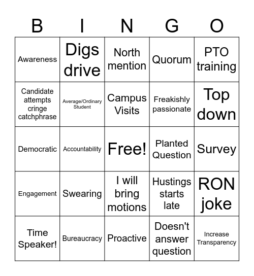 AMLÉ HUSTINGS Bingo Card