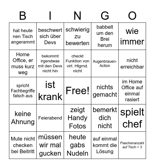 Svingo Bingo Card