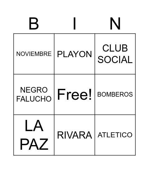 BINGO DE ROBERTS Bingo Card