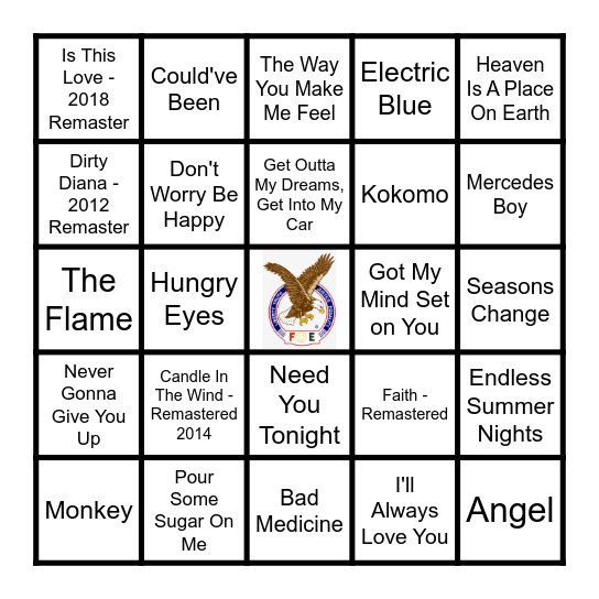 CLASS OF '88 Bingo Card