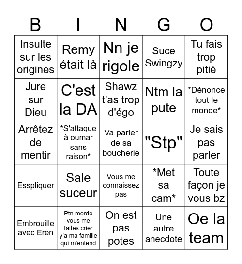 Procès Bingo Card