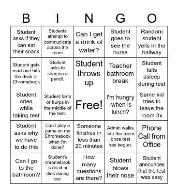 STAAR BINGO Card
